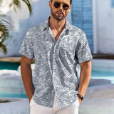 Jake | Herre Hawaii Skjorte med Tropisk Blomsterprint