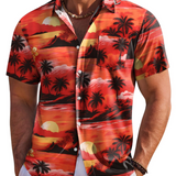 Jake | Herre Hawaii Skjorte med Tropisk Blomsterprint