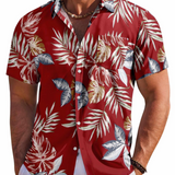 Jake | Herre Hawaii Skjorte med Tropisk Blomsterprint