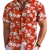Jake | Herre Hawaii Skjorte med Tropisk Blomsterprint