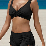 Bikini med twisted top – Shorts til stranddage