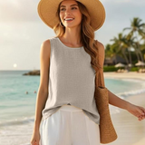 Claire | Let tanktop i bomuld og linned