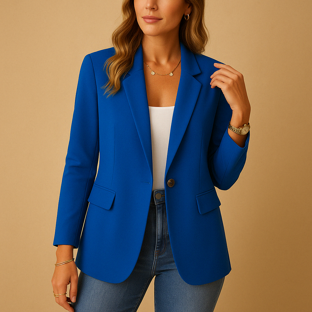 Kvinders Stretch Blazer til Kontor og Aftenbrug