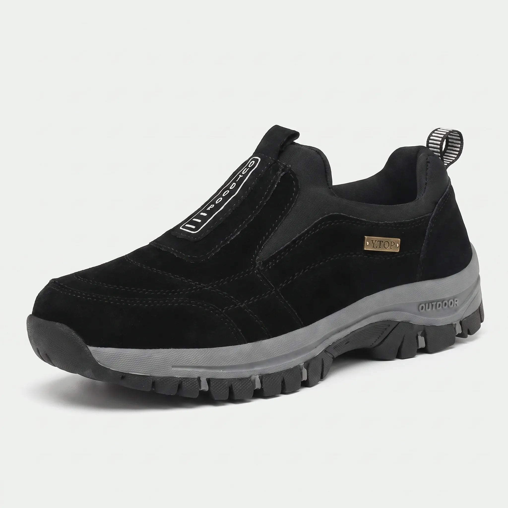Herre slip-on vandresneaker med grov sål og polstret skaft