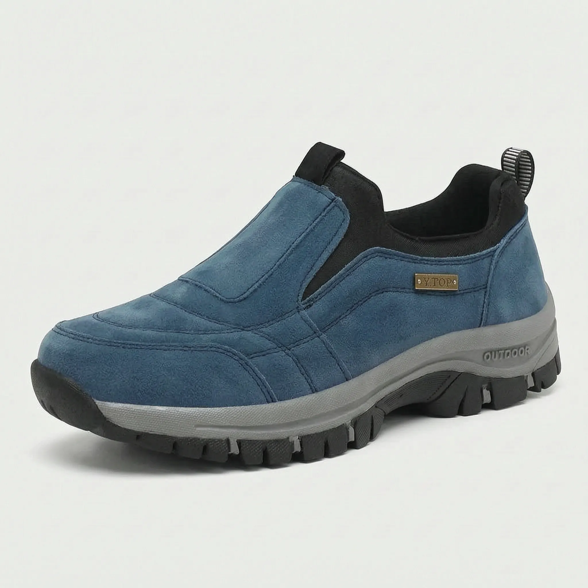 Herre slip-on vandresneaker med grov sål og polstret skaft