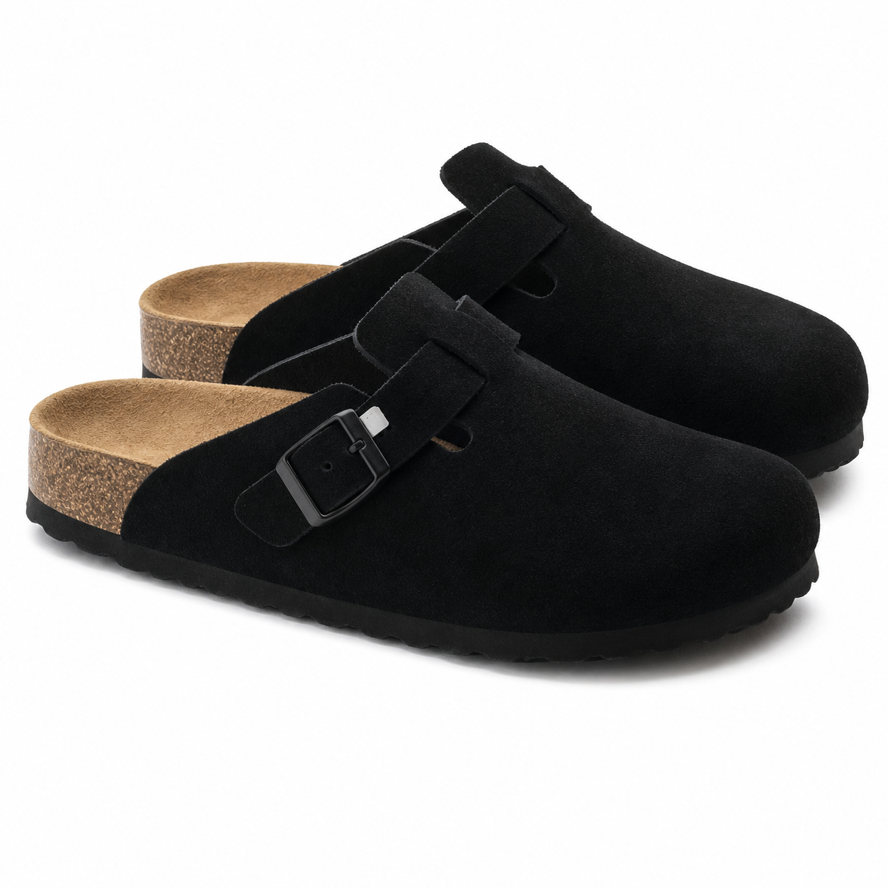 Unisex clogs med lukket tå, justerbart spænde og åben hæl