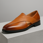 Mocassins unisexes à dessus texturé, bout rond et talon plat