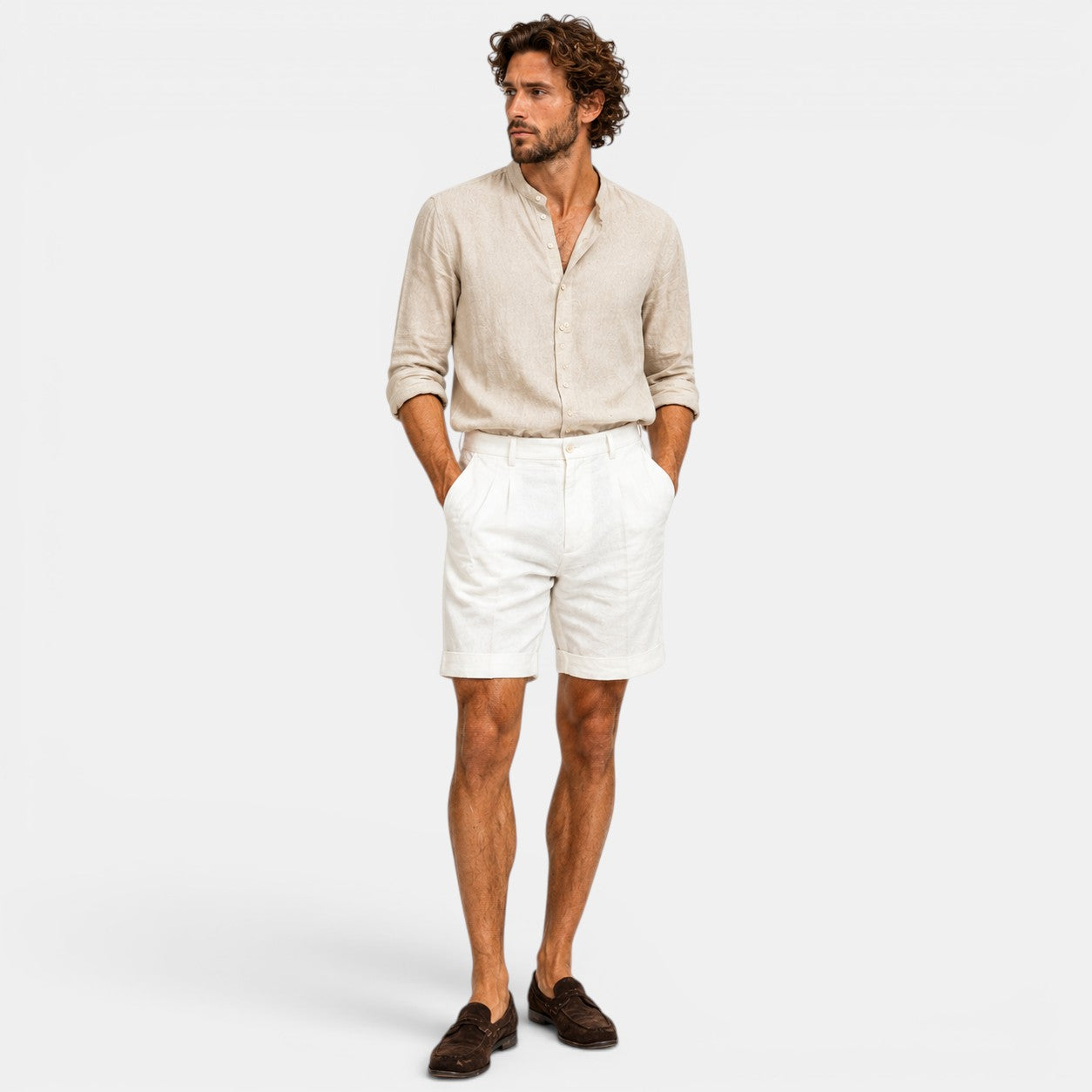 Belcien Linned Shorts Herre – Afslappede Sommershorts i Hør