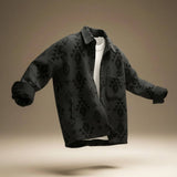 Veste homme à motif géométrique, col classique et manches longues