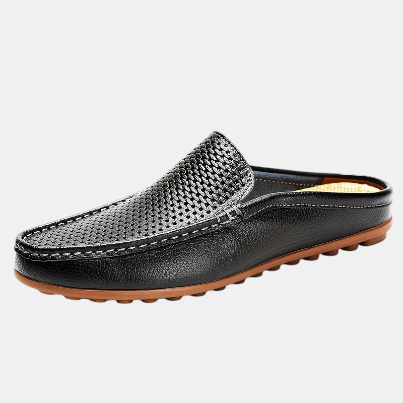 Belcien Læder Mule Herre – Åbne Sommer Sandaler i Læder