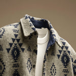 Veste homme à motif géométrique, col classique et manches longues