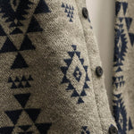 Veste homme à motif géométrique, col classique et manches longues