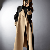 Dame Vinterfrakke Lang i Colorblock
