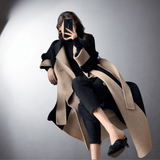Dame Vinterfrakke Lang i Colorblock