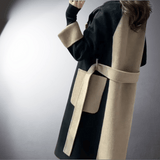 Dame Vinterfrakke Lang i Colorblock