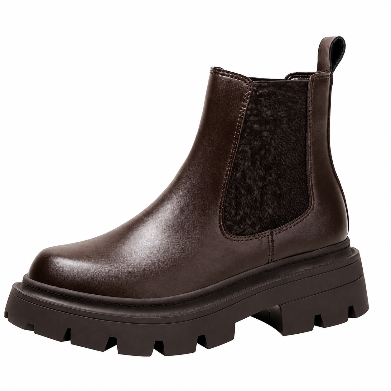 Chelsea boots femme à empiècement élastique et semelle épaisse
