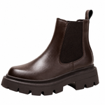 Chelsea boots femme à empiècement élastique et semelle épaisse