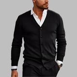 Magnus | Herre Langærmet V-Hals Cardigan Sweater