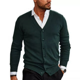 Magnus | Herre Langærmet V-Hals Cardigan Sweater