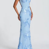 Dame Maxi Kjole – Figurbetonet Blonde Kjole Elegant Sommerkjole