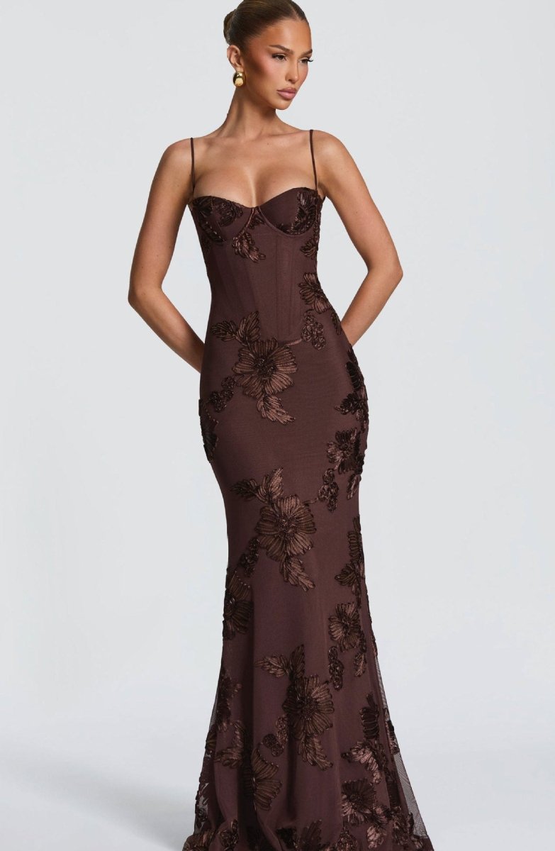 Dame Maxi Kjole – Figurbetonet Blonde Kjole Elegant Sommerkjole