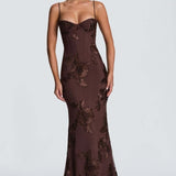 Dame Maxi Kjole – Figurbetonet Blonde Kjole Elegant Sommerkjole