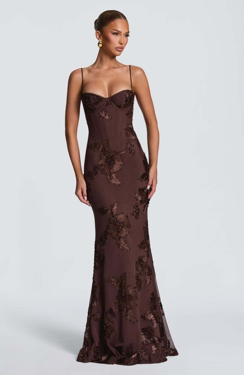 Dame Maxi Kjole – Figurbetonet Blonde Kjole Elegant Sommerkjole