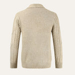 Herre cardigan med sjalskrave, knapper, lommer og strikket struktur