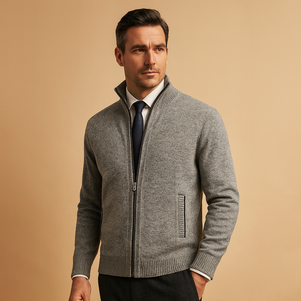 Mikkel | Herre Klassisk Zip-Up Cardigan Sweater