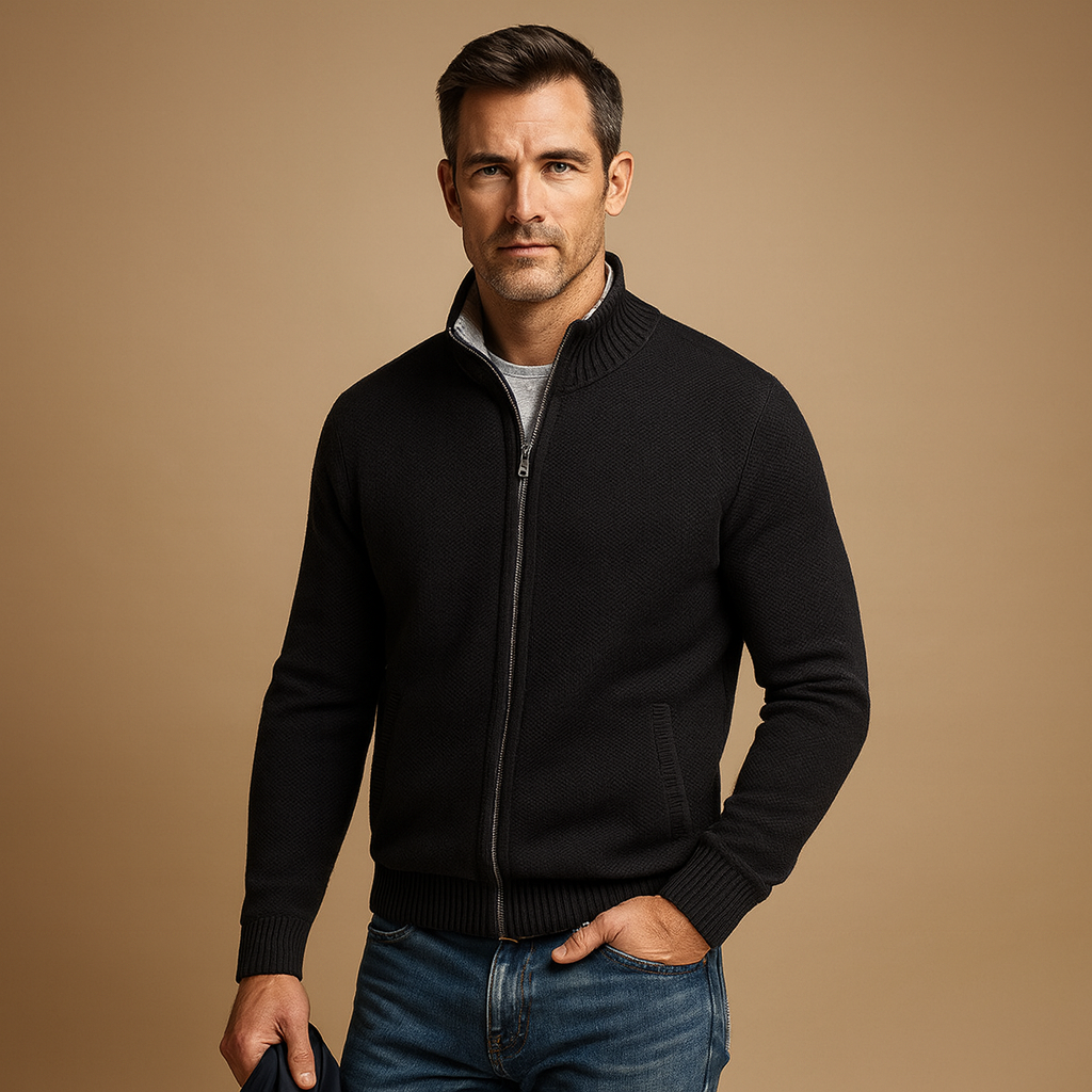 Mikkel | Herre Klassisk Zip-Up Cardigan Sweater