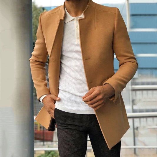 Elegant Overgangsfrakke Herre – Minimalistisk med Ren Silhuet