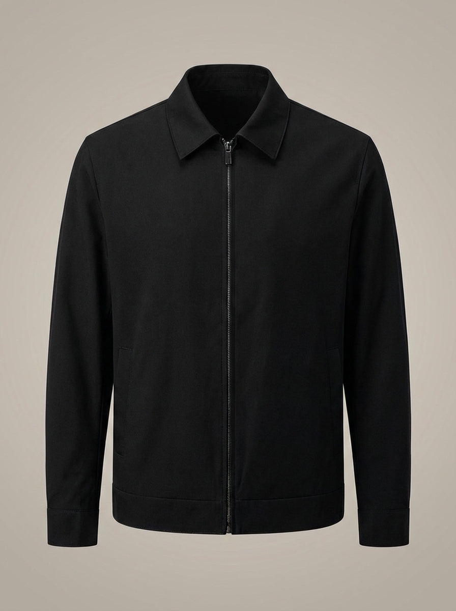 Herre Sommerjakke med Krave – Slim Fit med Lynlås