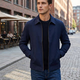 Herre Sommerjakke med Krave – Slim Fit med Lynlås