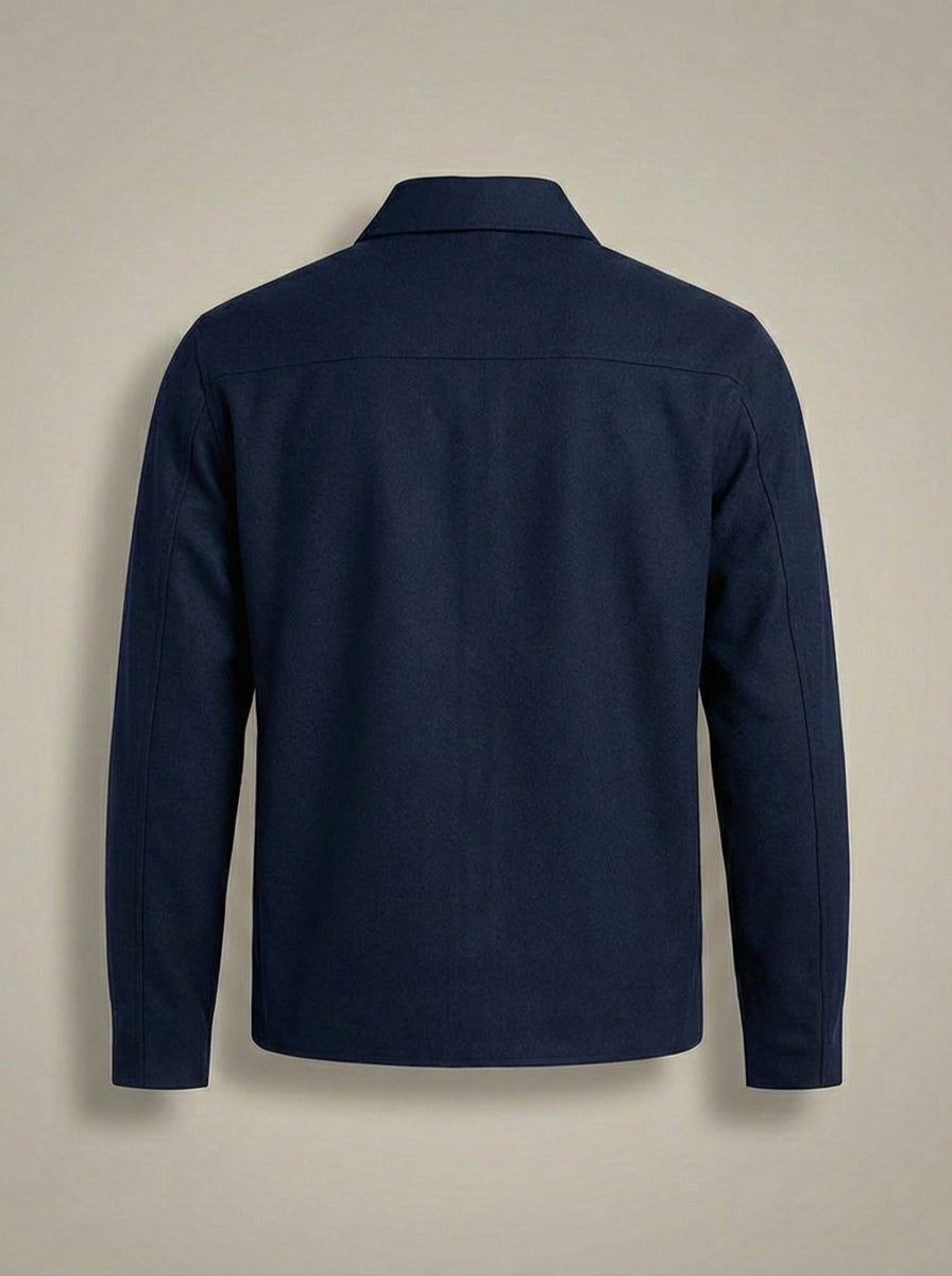 Herre Sommerjakke med Krave – Slim Fit med Lynlås
