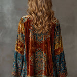 Cardigan kimono femme à motif cachemire et devant ouvert