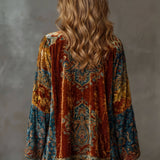 Cardigan kimono femme à motif cachemire et devant ouvert