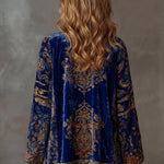 Cardigan kimono femme à motif cachemire et devant ouvert
