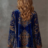 Cardigan kimono femme à motif cachemire et devant ouvert