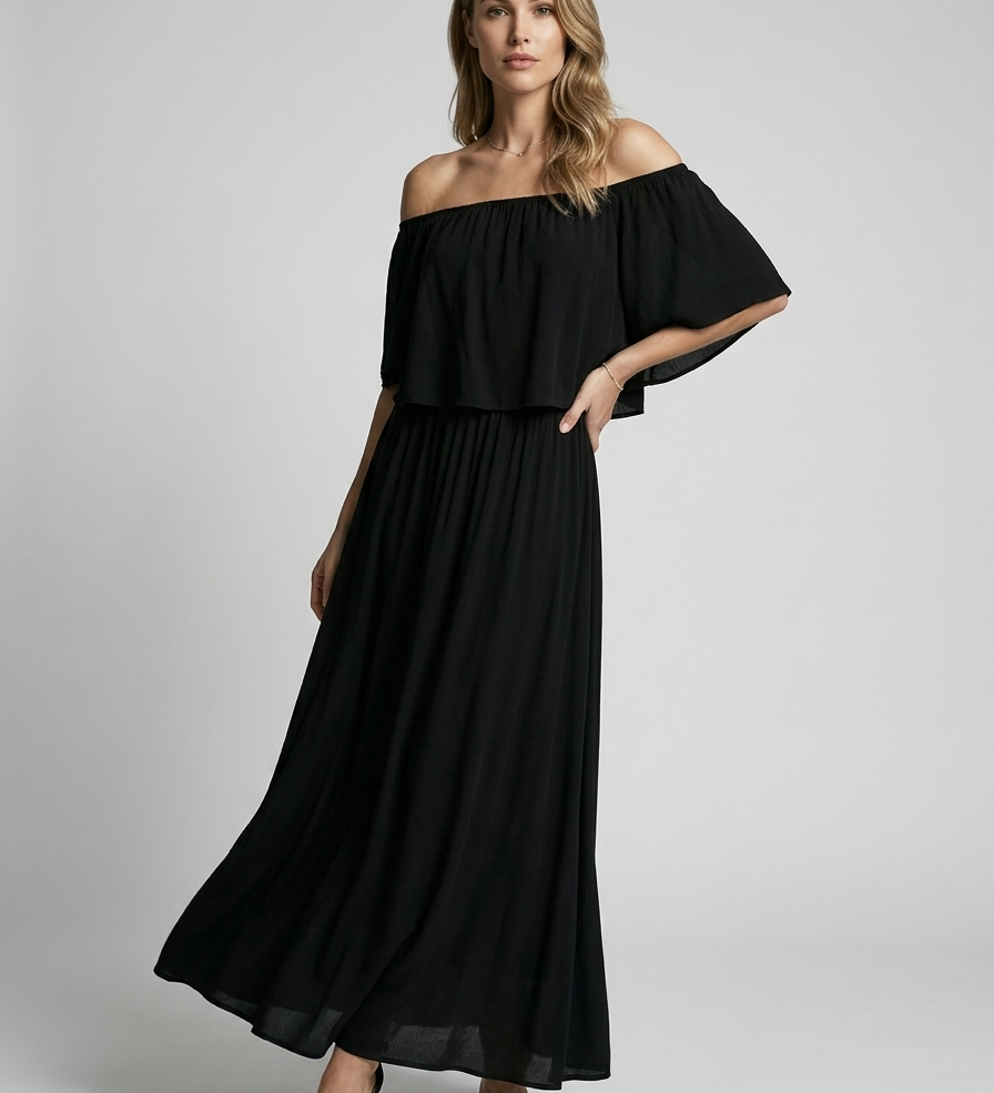 Amarisa Off-Shoulder Maxi Kjole – Luftig Lang Sommerkjole