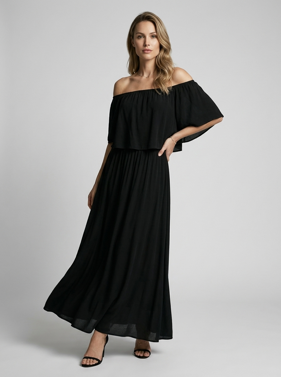 Amarisa Off-Shoulder Maxi Kjole – Luftig Lang Sommerkjole
