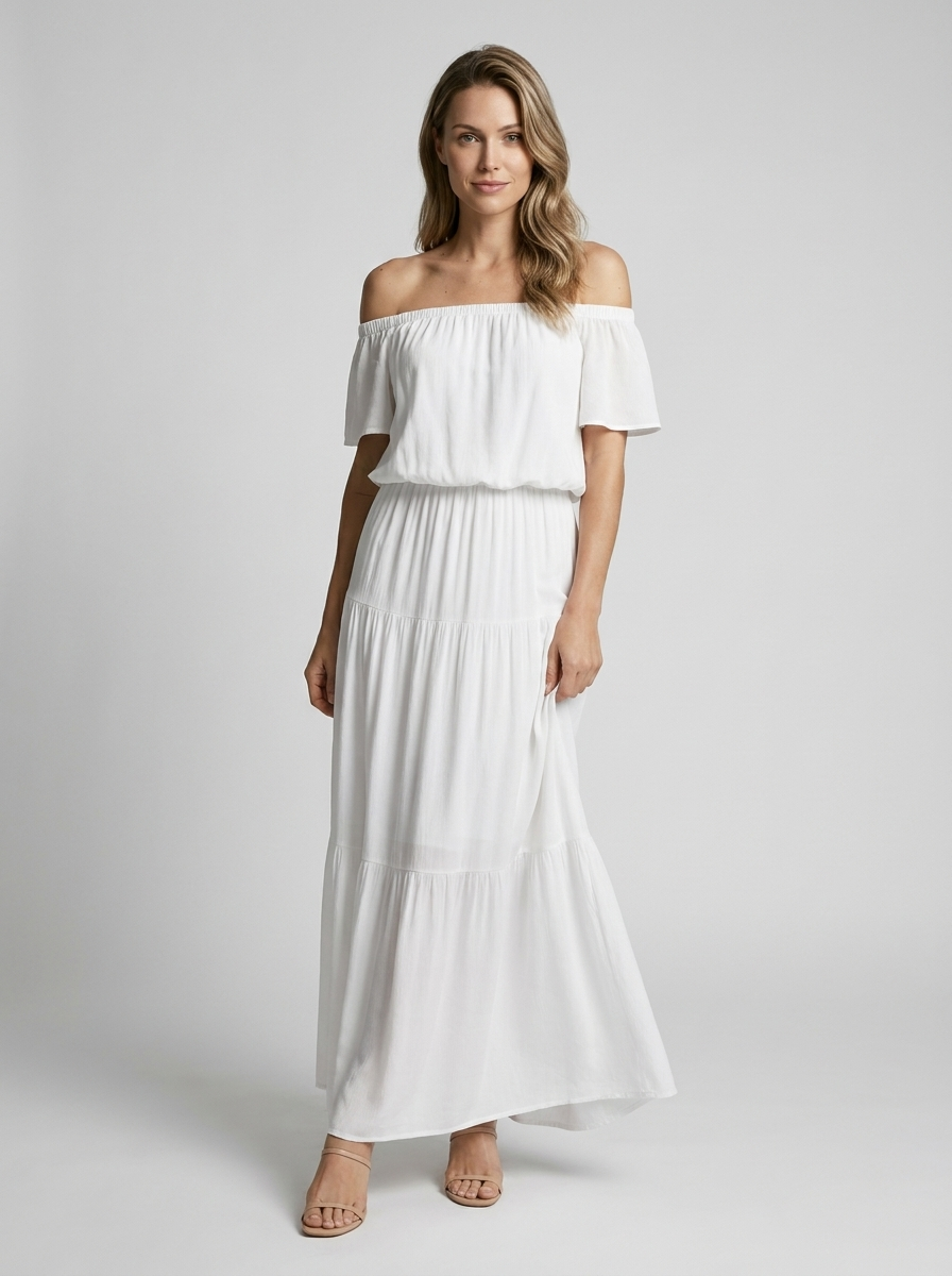 Amarisa Off-Shoulder Maxi Kjole – Luftig Lang Sommerkjole