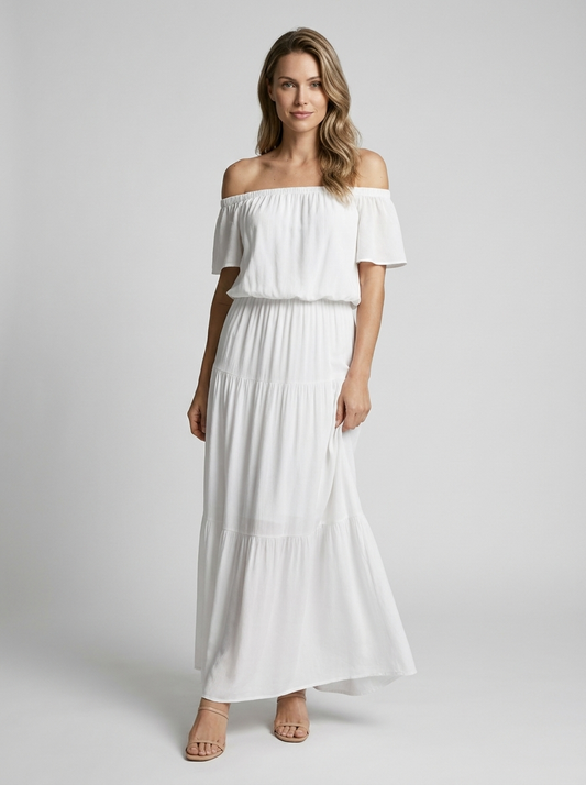Amarisa Off-Shoulder Maxi Kjole – Luftig Lang Sommerkjole