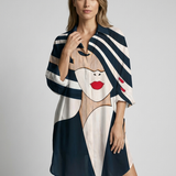 Solandra Strandkjole Dame – Oversize Sommerkjole med Kunstprint