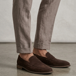 Herre loafers med mokkasindetalje, lav hæl og slip-on-design