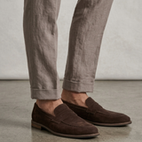 Herre loafers med mokkasindetalje, lav hæl og slip-on-design