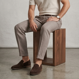 Herre loafers med mokkasindetalje, lav hæl og slip-on-design