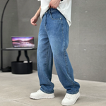 Herre jeans med lige ben og klassisk femlommersnit