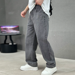 Herre jeans med lige ben og klassisk femlommersnit