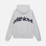Oversized hættetrøje med stort Withlove-tekstprint på ryggen