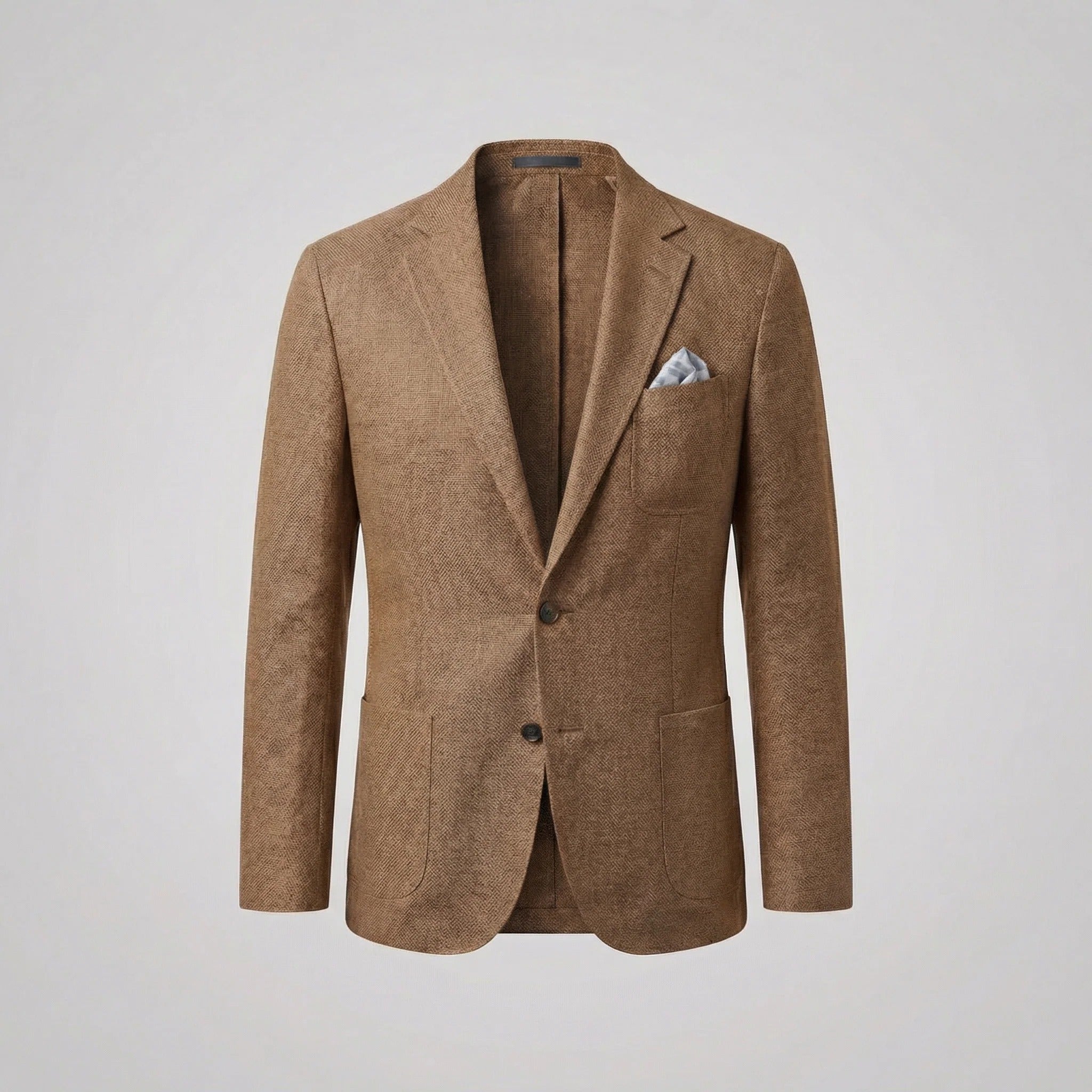 Herreblazer med reverskrave, knapper, brystlomme og forlommer